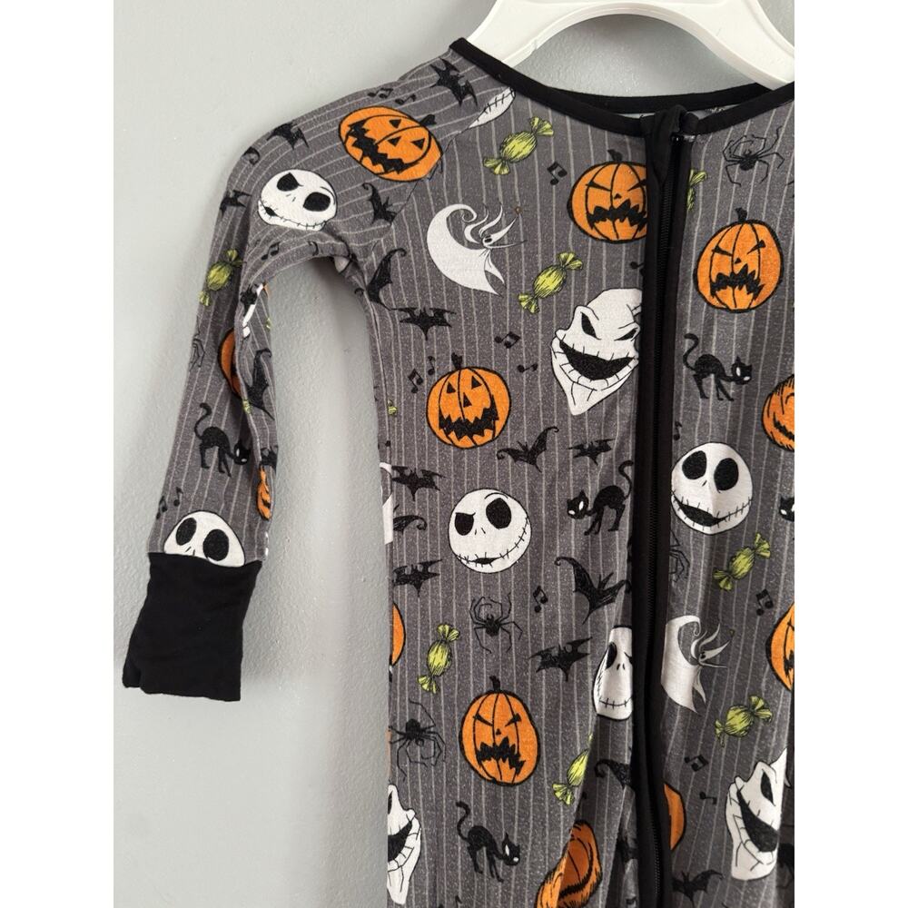 Little Sleepies Bamboo Disney Jack One Piece Zip Up Pajama Halloween Size 12-18m - Picture 3 of 6
